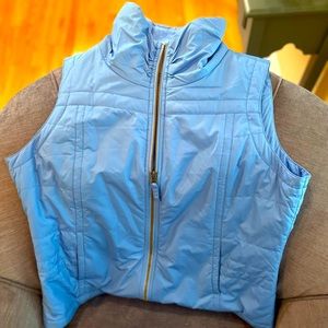 Light blue fleece ladies Columbia vest.